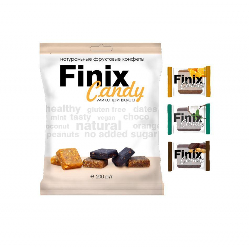 Конфеты Finix Candy Микс фруктовые три вкуса, 200г