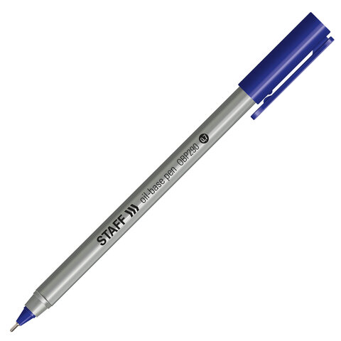 Ручка шариковая масляная STAFF EVERYDAY OBP-290, СИНЯЯ, трехгранная, узел 0,7 мм, линия письма 0,35 мм, 142996