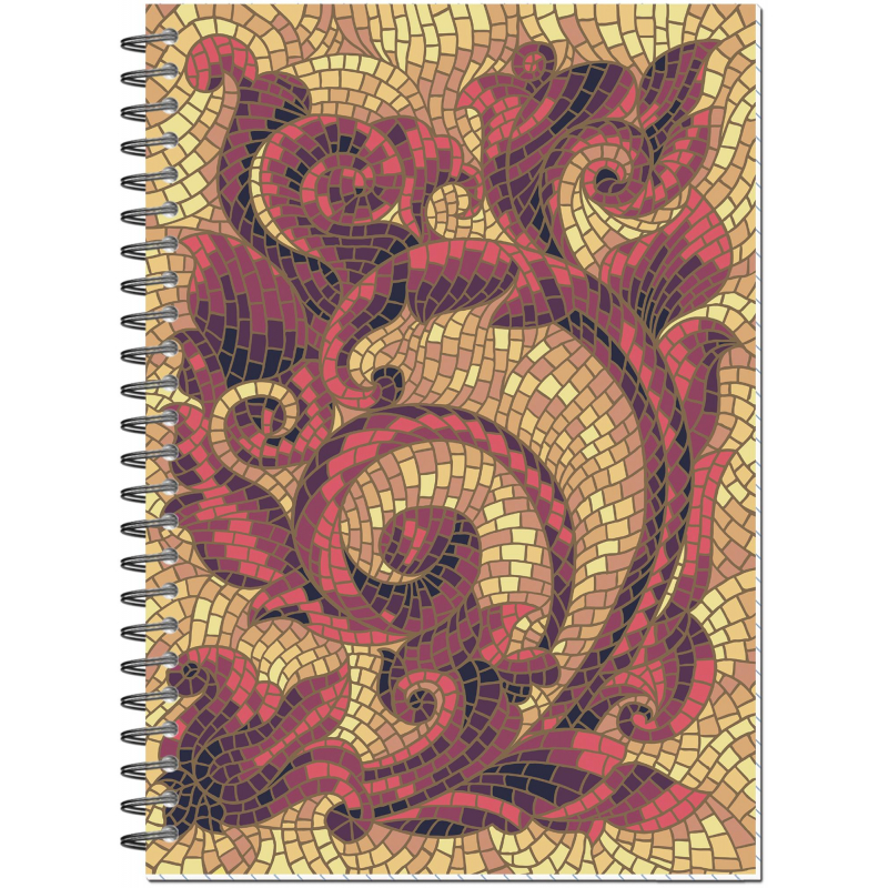 Бизнес-тетрадь Мозаика красная обложка УФ лак, спираль, А5, 80л, клетка