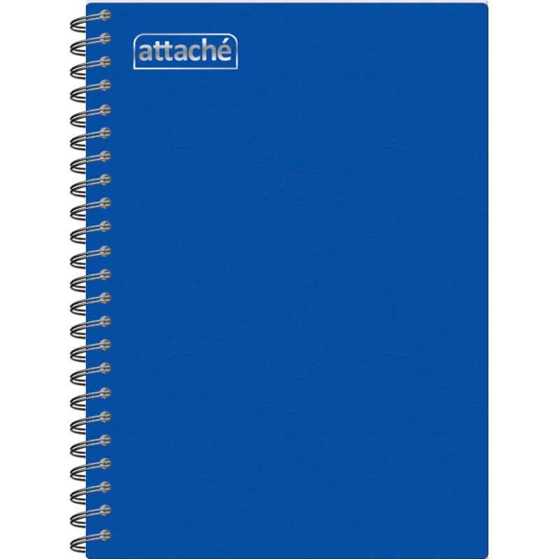 Бизнес-тетрадь А5-,96л,гребень,обл.пластик,клетка, Attache Plastic, синий