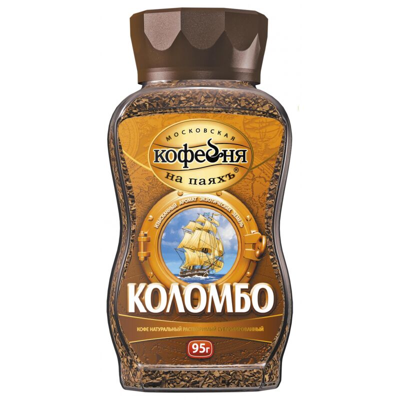 Кофе Московская кофейня на паяхъ Коломбо растворимый, ст/б, 95г