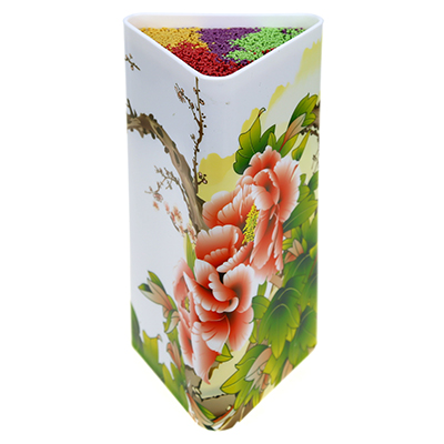 Подставка-точилка для ножей "Фотопечать" "Цветы" 11х11х11см h22,5см, цветной наполнитель, цветная коробка (Китай)