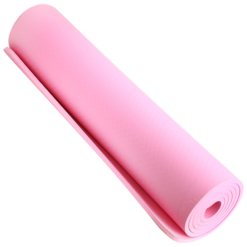 Коврик для йоги 61х183см 8мм ПВХ "Тиснение" розовый (Китай)
