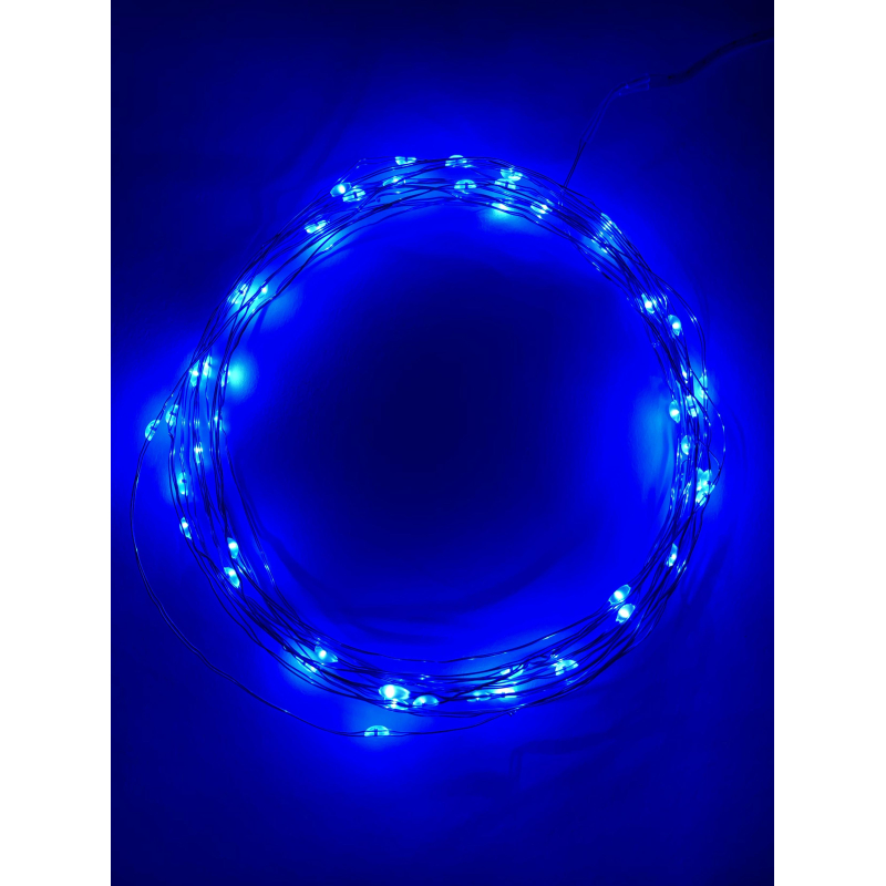 Электрогирлянда LED Нить 5 м синий свет, АА (100/2500) Б0047962