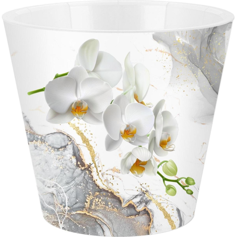 Горшок London Deco для цветов D160мм,1,6л,дрен.встав.,бел.орхидея,IG619610519
