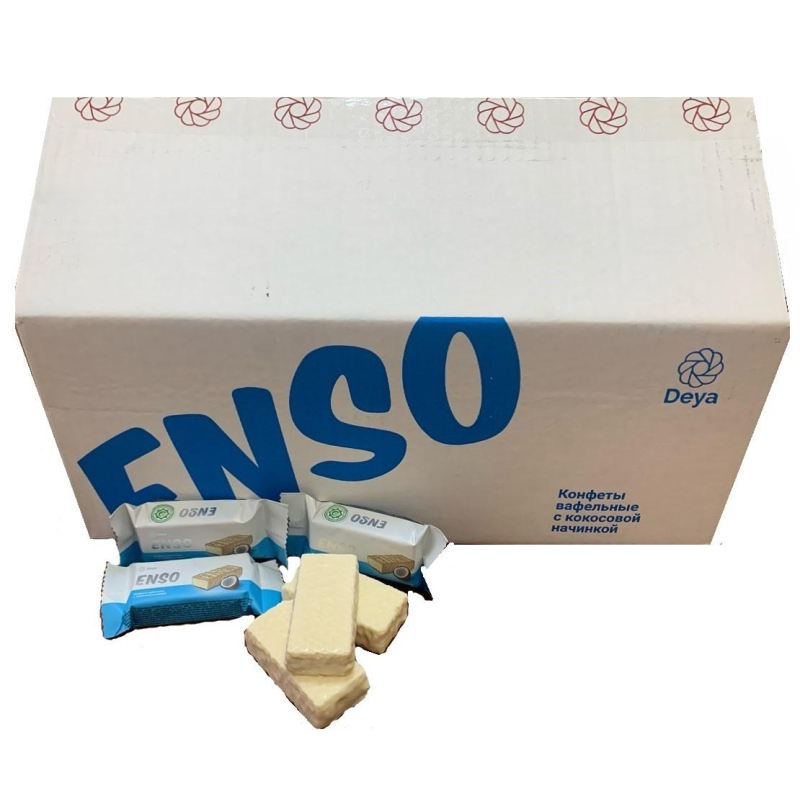 Конфеты Enso вафельные глазированные с кокосовой начинкой, 2кг/уп