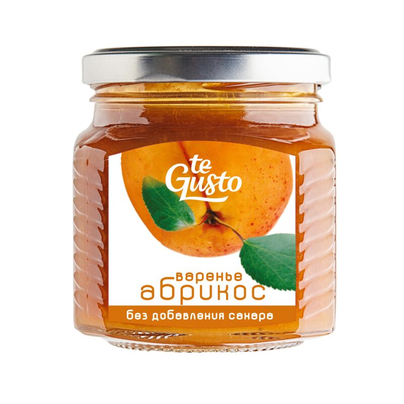 Варенье te Gusto Абрикос протертый с яблочным соком, без сахара, 300г