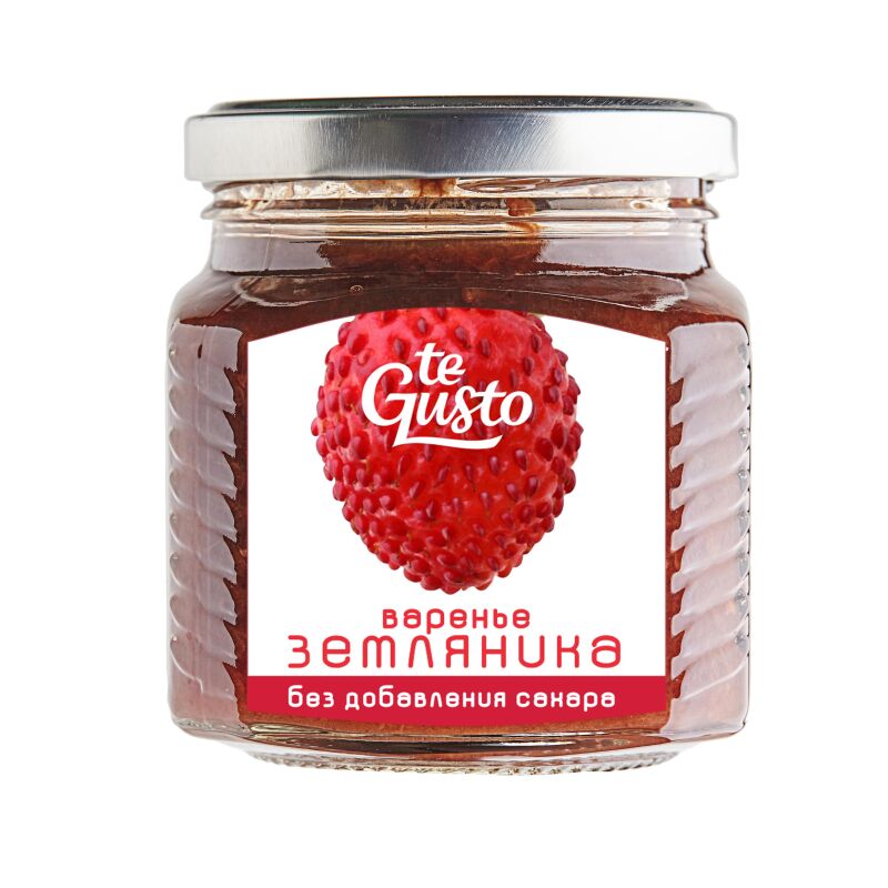 Варенье te Gusto Земляника протертая с виноградным соком, без сахара, 300г