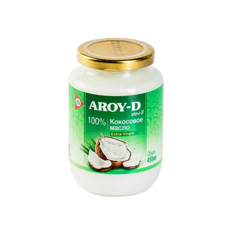 Масло Aroy-D Extra Virgin кокосовое 100%, 450мл