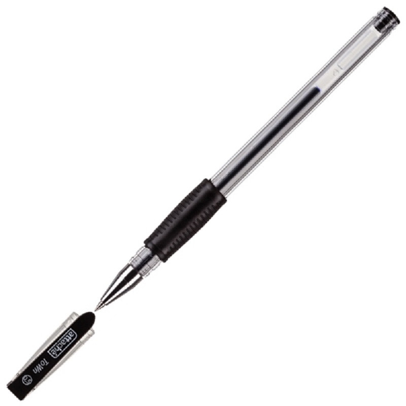 Ручка гелевая Attache Town 0,5мм с резин.манжеткой черный Россия