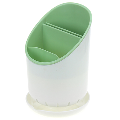 Подставка пластмассовая для столовых приборов "Сапфир" д12см h19см, светло-зеленый, цветная коробка (Китай)