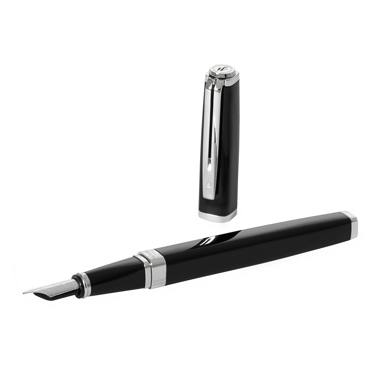 Ручка перьевая Waterman Exception Slim Black Lacquer ST синяя 0,8мм, подарочная упаковка