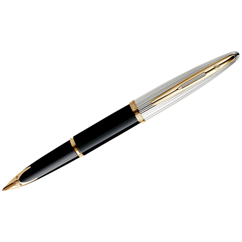 Ручка перьевая Waterman Carene Black Deluxe GT синяя, 0,8мм, подарочная упаковка