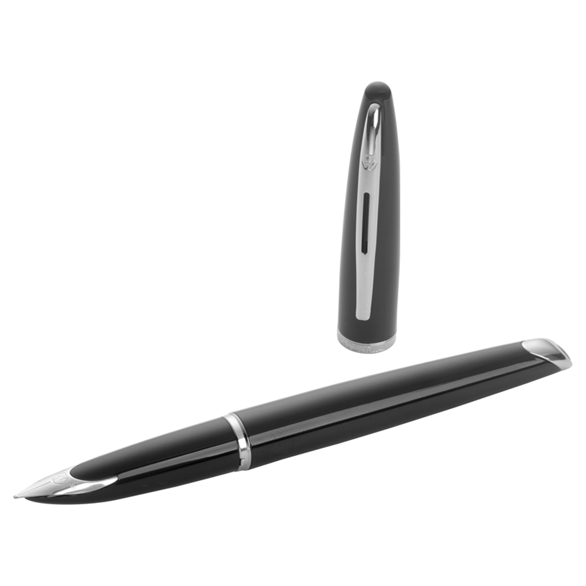 Ручка перьевая Waterman Carene Black ST синяя, 0,8мм, подарочная упаковка