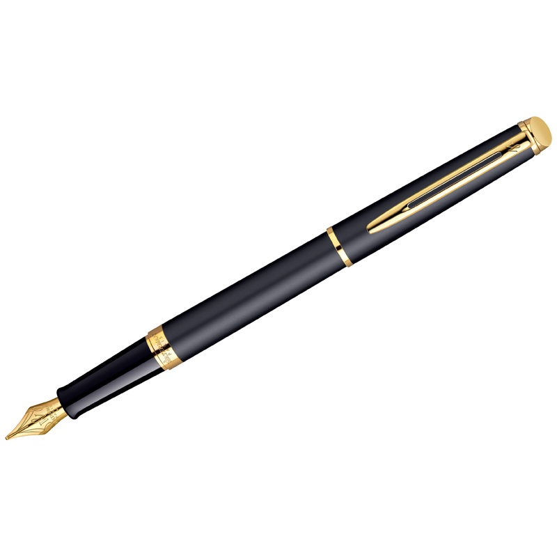 Ручка перьевая Waterman Hemisphere Matt Black GT синяя, 0,8мм, подарочная упаковка