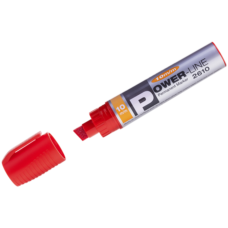 Маркер пром. Line Plus PER-2610 красный, скошенный, 10мм