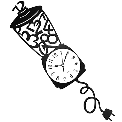 Часы настенные "Кофемолка" 14,5х57,5см, мягкий ход, циферблат серый, пластм. черный (Китай)