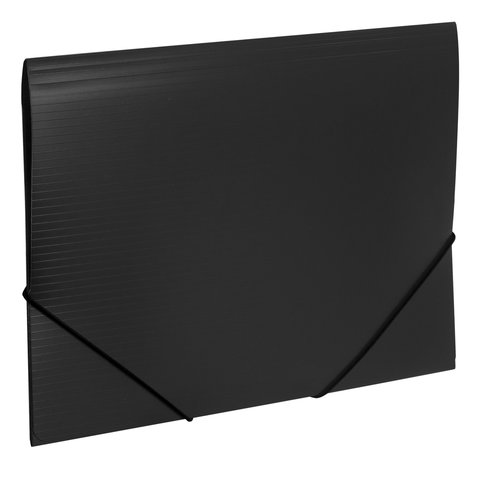 Папка на резинках BRAUBERG Contract, черная, до 300 листов, 0,5 мм, бизнес-класс, 221796