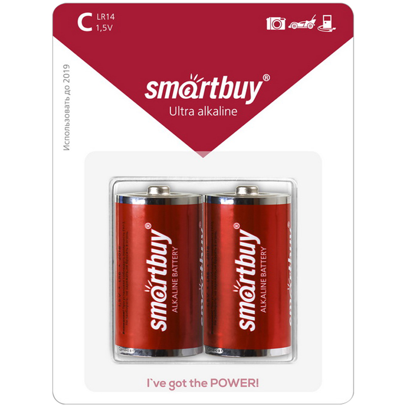 Батарейка SmartBuy C (LR14) алкалиновая, BC2