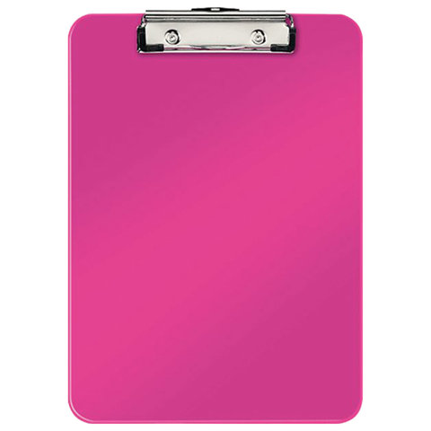 Доска-планшет LEITZ WOW, с верхним прижимом, A4, 320х228 мм, пластик, 1,7 мм, розовая, 39710023
