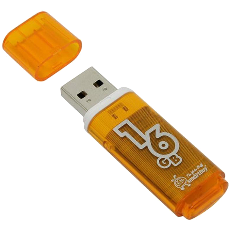 Память Smart Buy Glossy  16GB, USB 2.0 Flash Drive, оранжевый