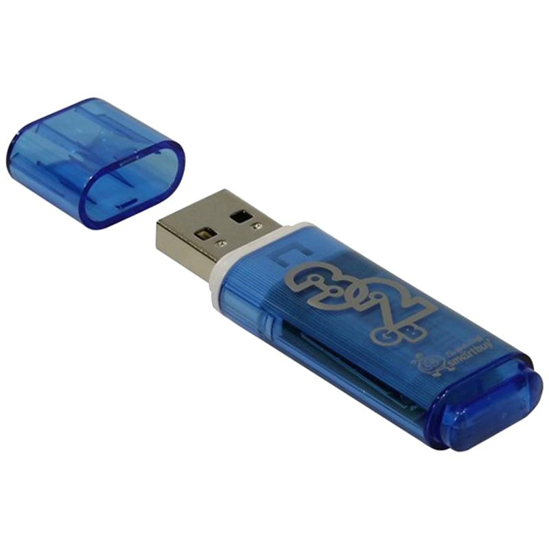 Память Smart Buy Glossy  32GB, USB 2.0 Flash Drive, голубой