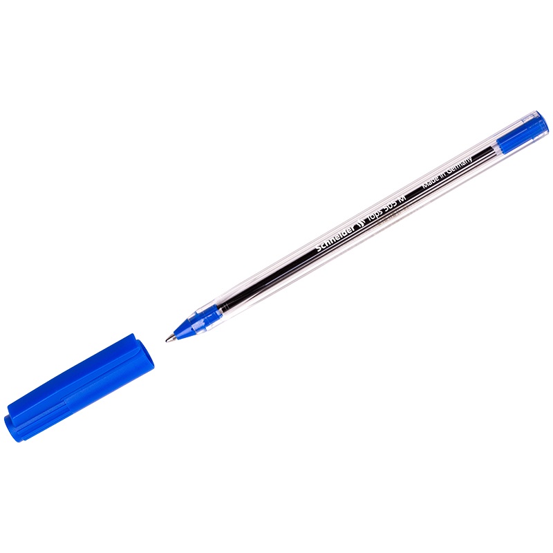 Ручка шарик. Schneider "Tops 505 M" синяя, 1,0мм, прозрачный корпус