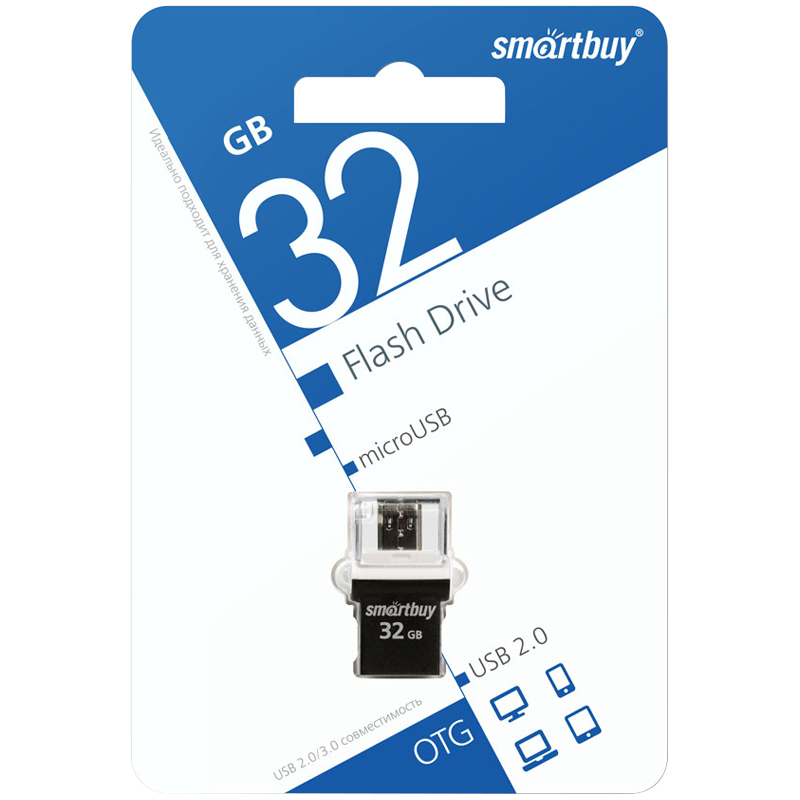Память Smart Buy OTG POKO  32Gb USB2.0/microUSB, Flash Drive черный