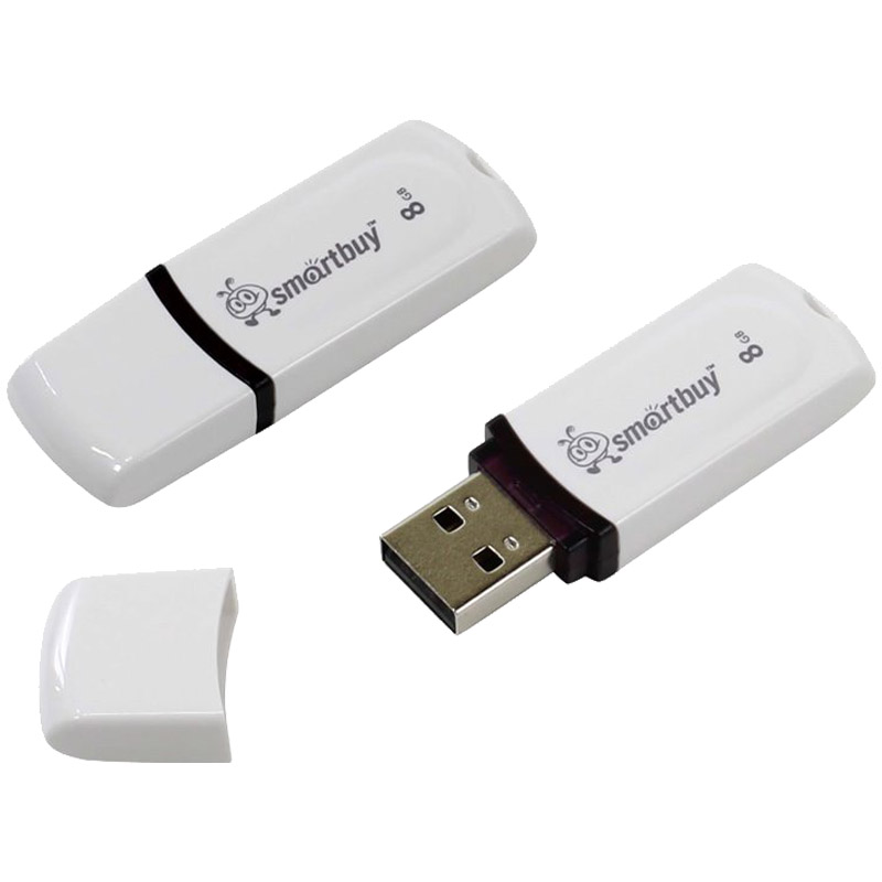 Память Smart Buy Paean  8GB, USB 2.0 Flash Drive, белый