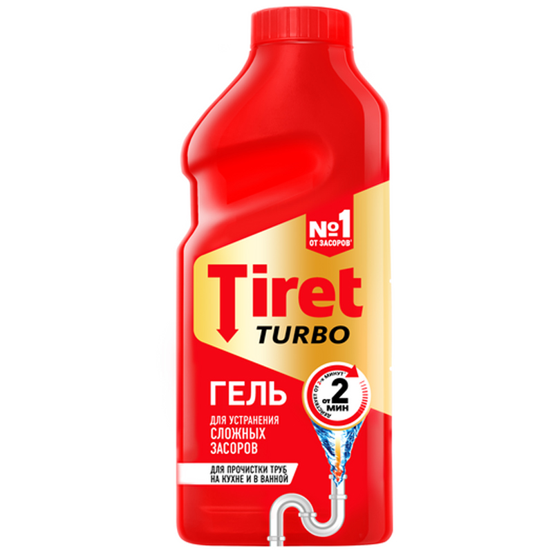 Средство для устранения засоров Tiret Turbo, гель, 500мл