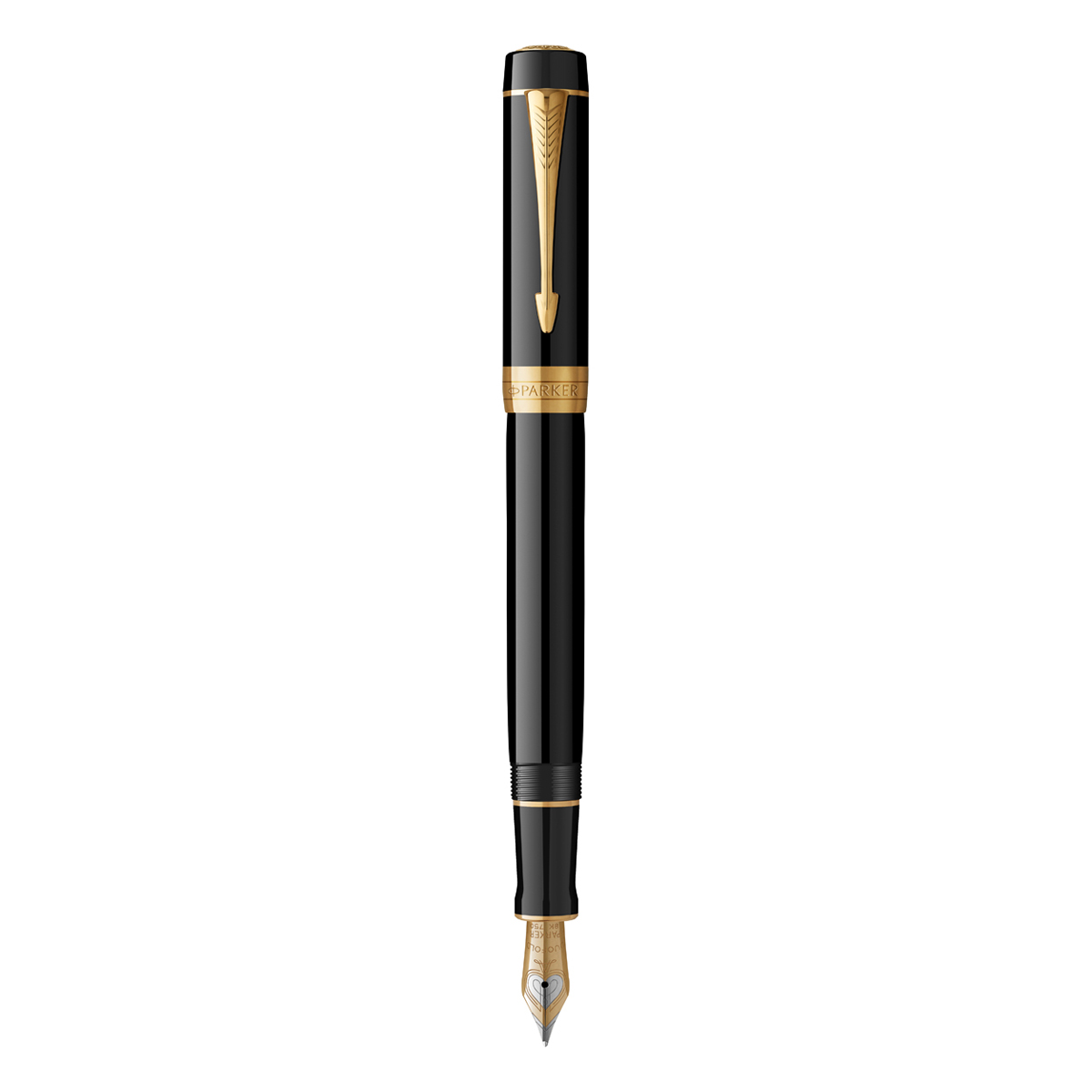 Ручка перьевая Parker Duofold Black GT черная, 0,8мм, подарочная упаковка