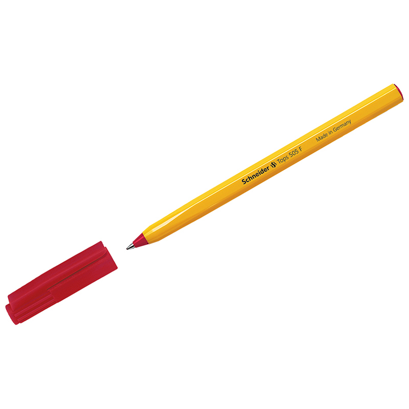 Ручка шарик. Schneider "Tops 505 F" красная, 0,8мм, оранжевый корпус