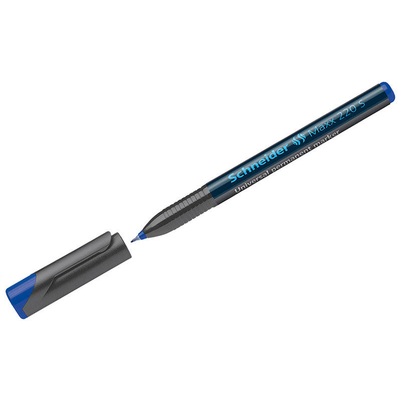 Маркер перм. Schneider Maxx 220 S синий, игольчатый, 0,4мм