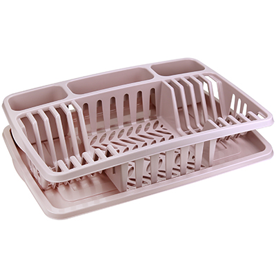 Сушилка для посуды пластмассовая "Фланто" 50,8х33,8х10,4см, розовый (Россия)