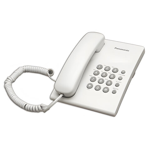 Телефон PANASONIC KX-TS2350RUW, белый, повторный набор, тональный/импульсный режим