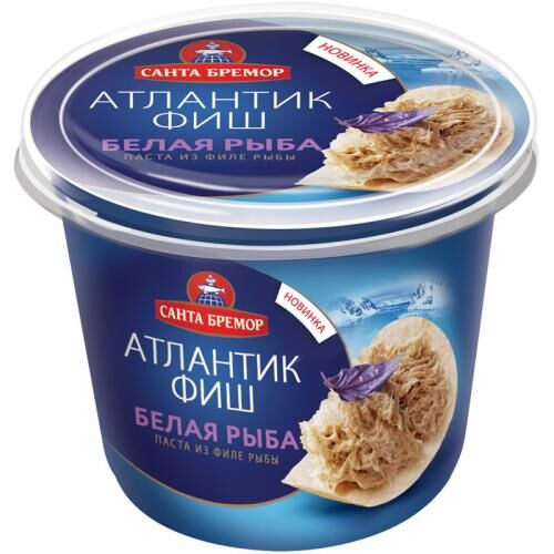 Паста из филе тресковых рыб Санта Бремор Атлантик Фиш, белая рыба, 140 г
