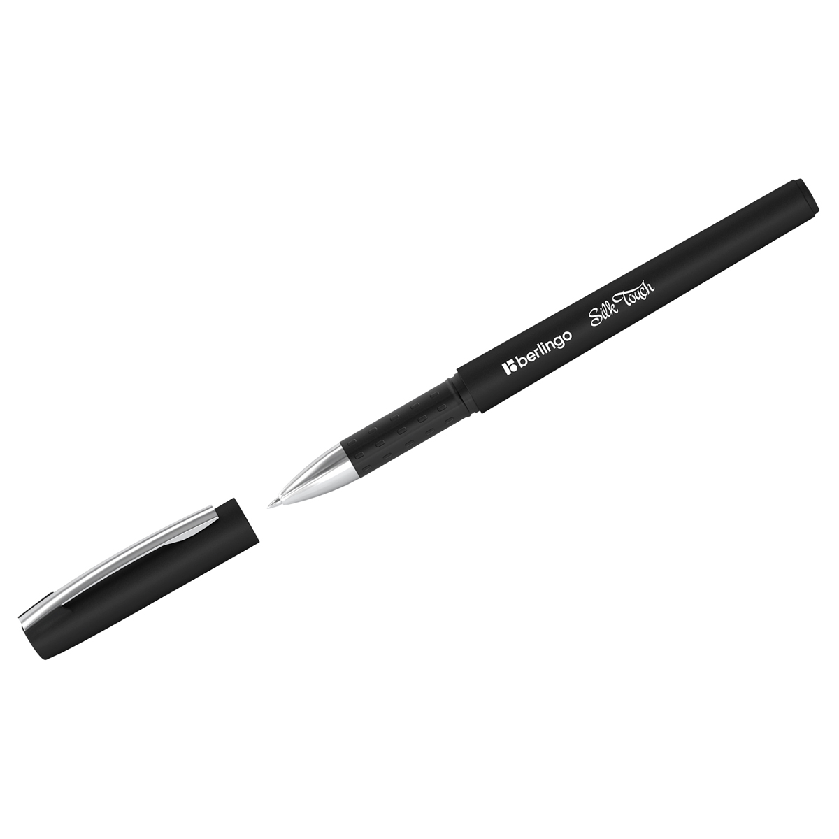 Ручка гелевая Berlingo Silk touch, черная, 0,5мм, грип