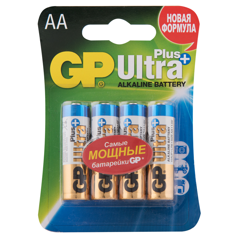 Батарейка GP Ultra Plus AA/LR6 15AUP алкалиновая, BC4