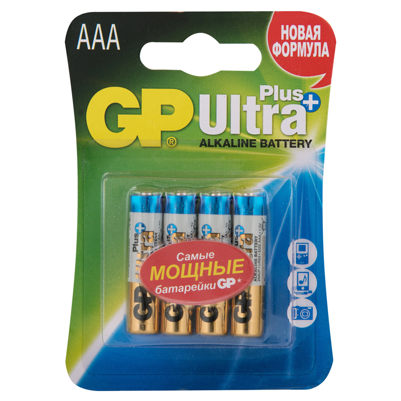 Батарейка GP Ultra Plus AA/LR3 24AUP алкалиновая, BC4