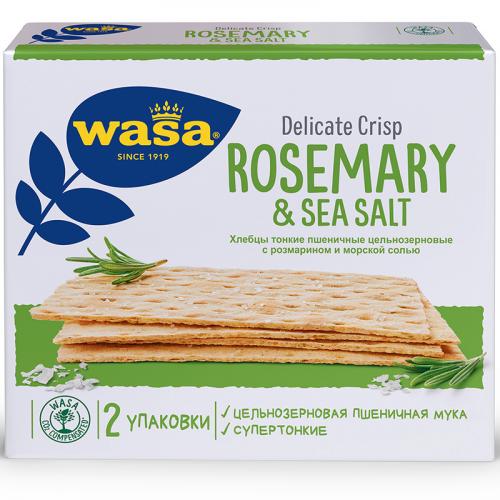 Хлебцы пшеничные тонкие Wasa Delicate Crisp Rosemary &amp; Sea Salt с розмарином и морской солью, 190 г