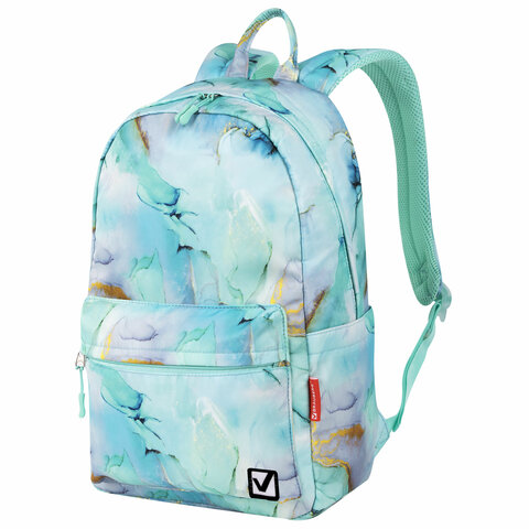 Рюкзак BRAUBERG DREAM универсальный с карманом для ноутбука, эргономичный, "Mint marble", 42х26х14 см, 271676