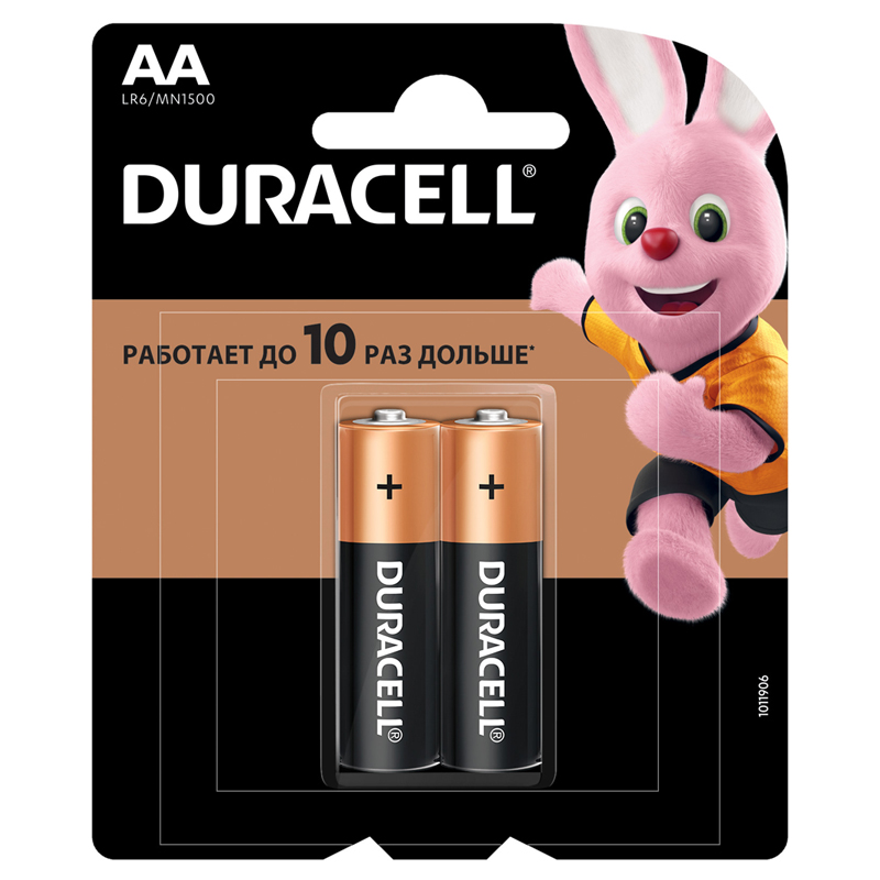 Батарейка Duracell Basic AA/LR6 алкалиновая, 2BL