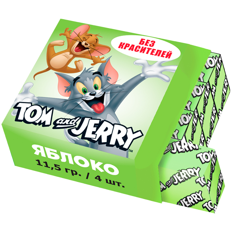 Жевательная конфета  Tom&amp;Jerry, яблоко, 11,5г