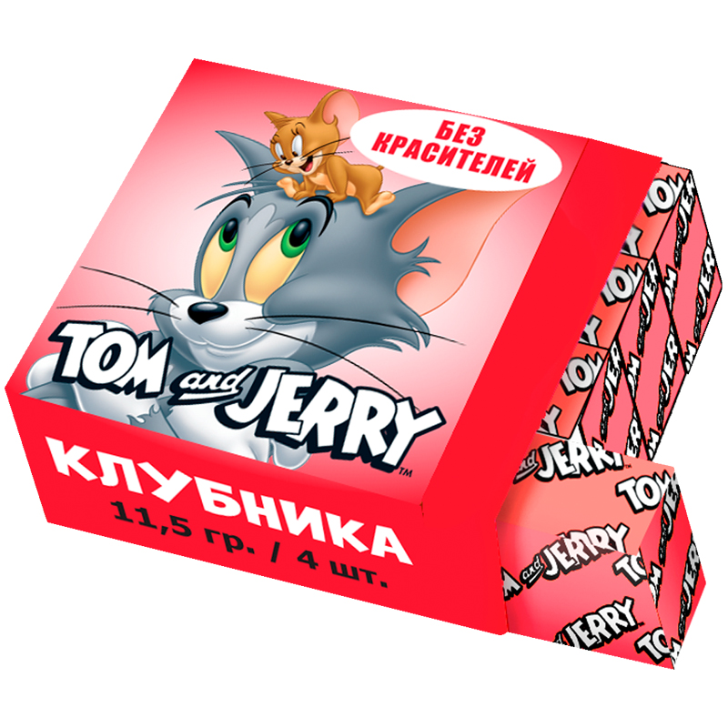 Жевательная конфета  Tom&Jerry, клубника, 11,5г
