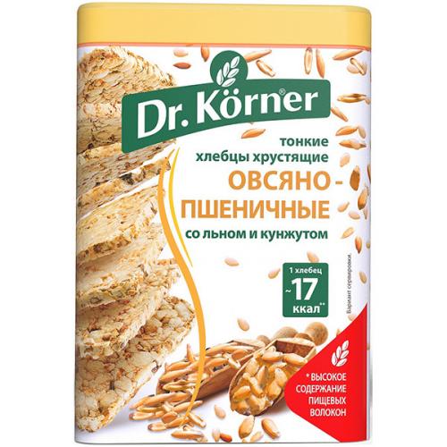 Хлебцы Dr.Korner Овсяно-пшеничные со льном и кунжутом, 100 г