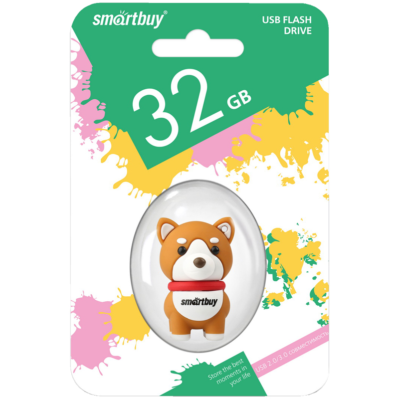 Память Smart Buy Wild series Собачка Акита  32GB USB 2.0 Flash Drive