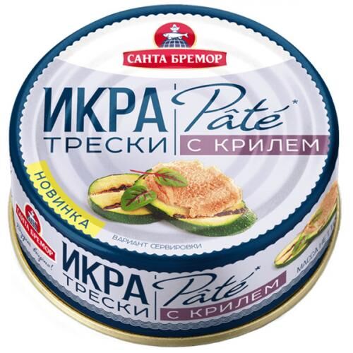 Икра трески деликатесная Санте Бремор Pate с крилем, 90 г