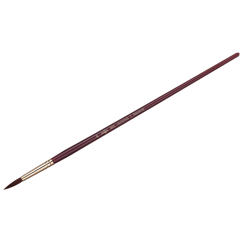 Кисть художественная синтетика бордовая Гамма Вернисаж, круглая №20, длинная ручка