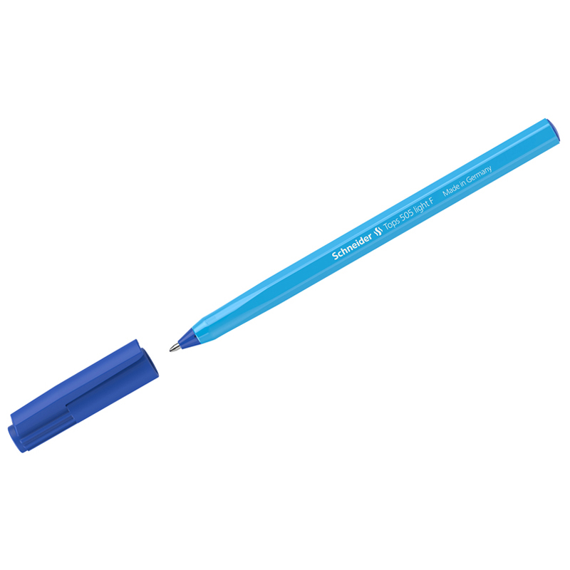 Ручка шариковая Schneider Tops 505 F синяя, 0,8мм, голубой корпус