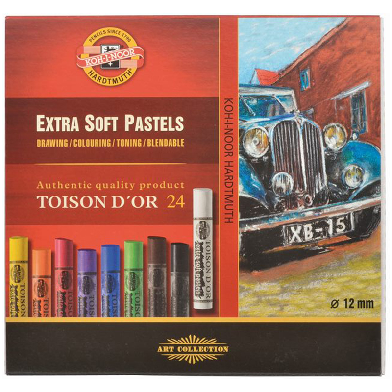 Пастель художественная Koh-I-Noor Toison D`or Extra Soft 8554 24 цвета картон упаковка